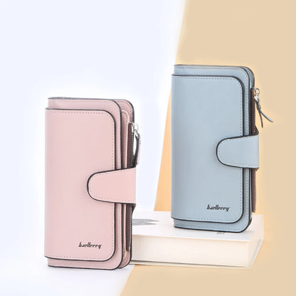 2024 Women’s Long Wallet – Custom Name Engraving, 15 Card Holders & Zippered Classic Purse