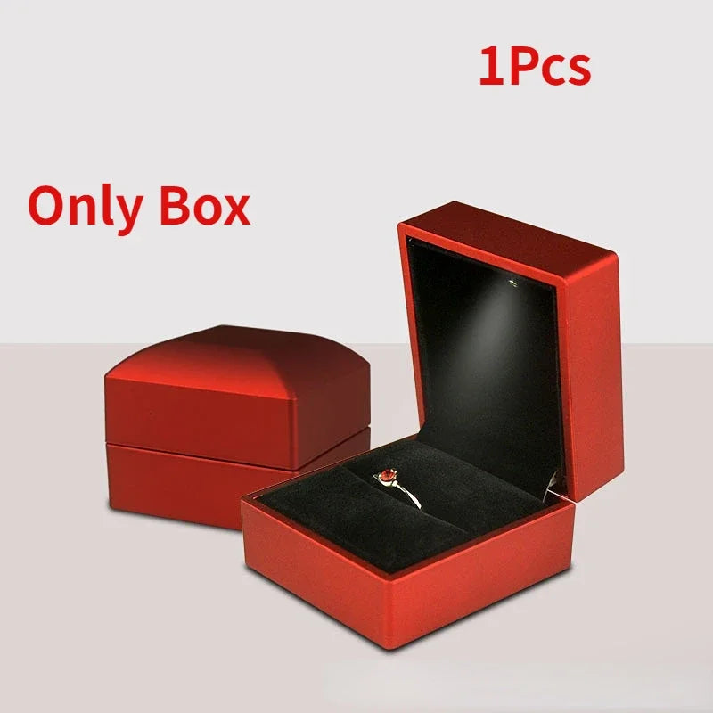 Luxury LED Ring Box - Illuminated Jewelry Gift Box for Engagements, Weddings, Birthdays, and Valentine’s Day