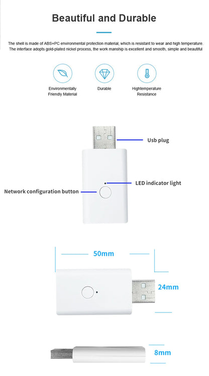 Tuya Smart ZigBee Signal Repeater - USB Signal Amplifier & Extender for Smart Life Gateway & Home Automation Devices