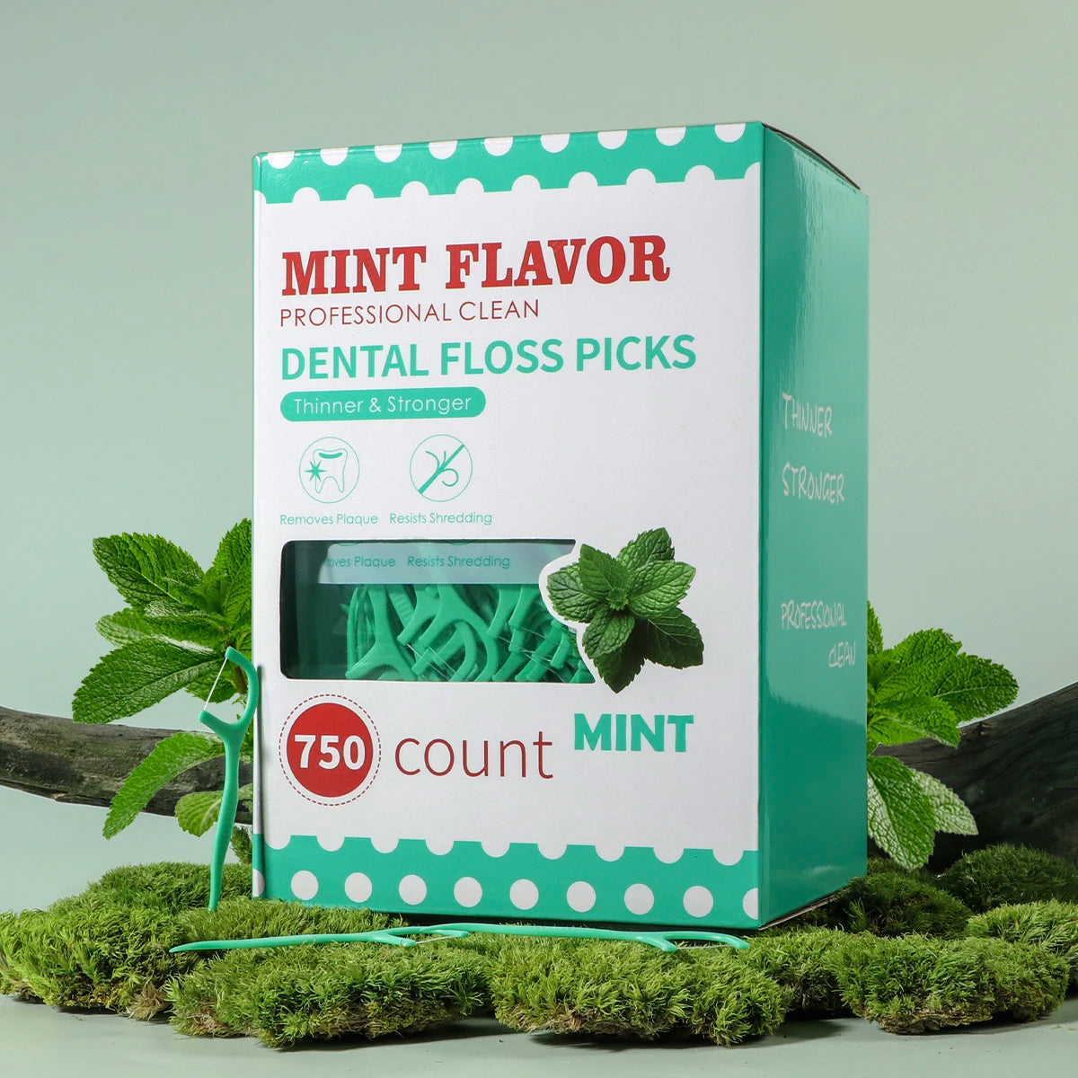 Mint Dental Floss Sticks - Portable Disposable Oral Care for Deep & Interdental Cleaning