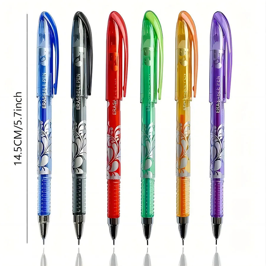 36-Piece Erasable Gel Pen Set - 6-Color Washable Ink Writing Pens for School, Office & Everyday Stationery