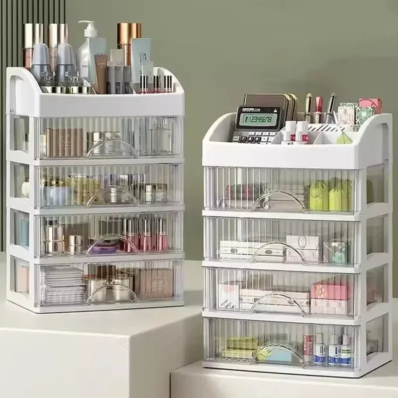 Hot Drawer Makeup Organizer – Large Capacity Plastic Storage Box, Lipstick Holder & Office Supplies Organizer