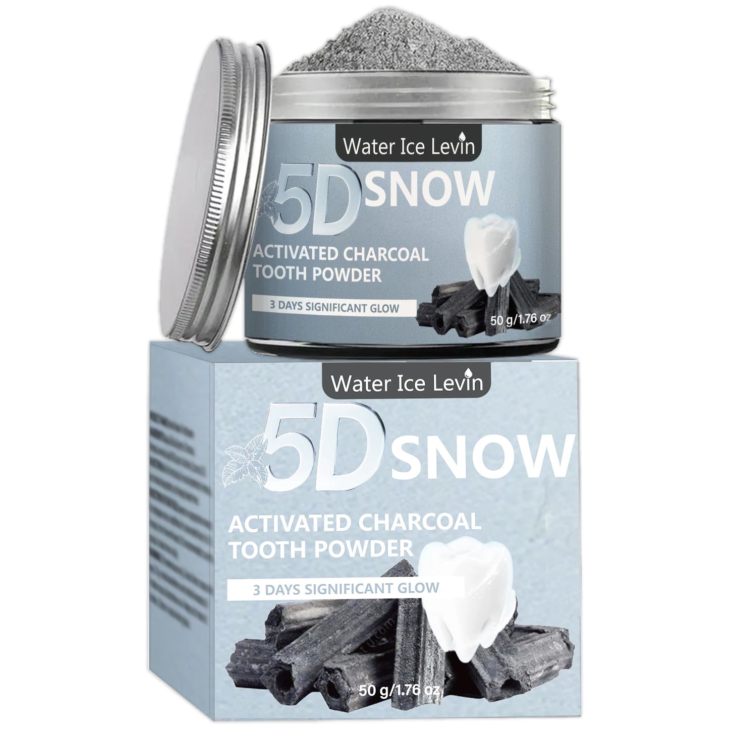 Bamboo Charcoal Teeth Whitening Powder - Natural Deep-Cleansing Powder for Fresh Breath & Daily Oral Care