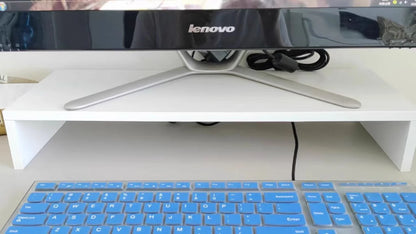 Desktop Monitor Stand Riser – Office Computer Shelf with Storage Base for Screen, Notes & Desk Organization