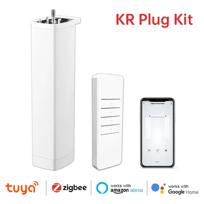 Smart Tuya WiFi/ZigBee Electric Curtain Shutter Motor – 22.5CM, RF Remote, App Control, Alexa, Google Assistant & SmartThings Compatible