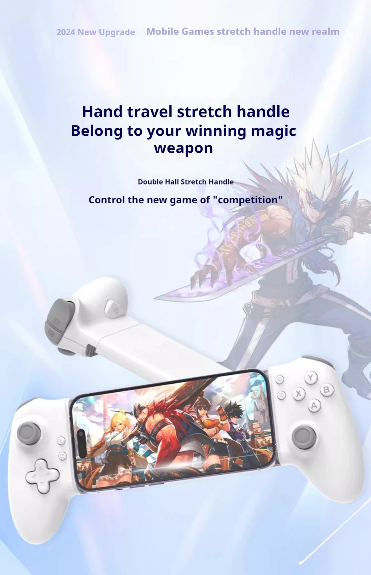 Memo S3 Gamepad Type-C Mobile Controller – Hall Effect Stretching Handle, Joystick for Android, PS Cloud Game, Customized