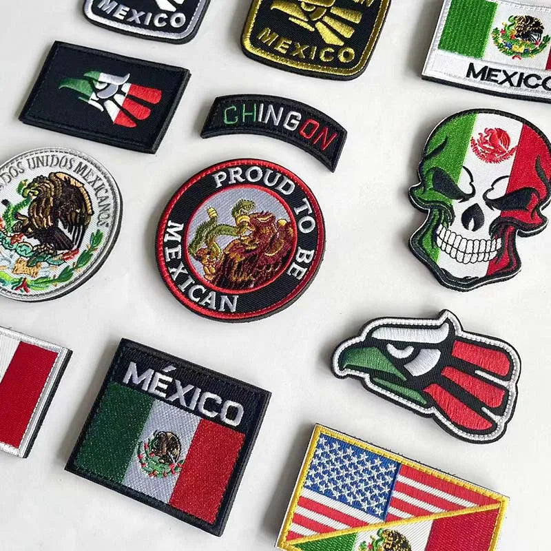 Mexico Flag Eagle Skull Patch - Embroidered Fabric & PVC Tactical Applique Badge for Bags and Gear