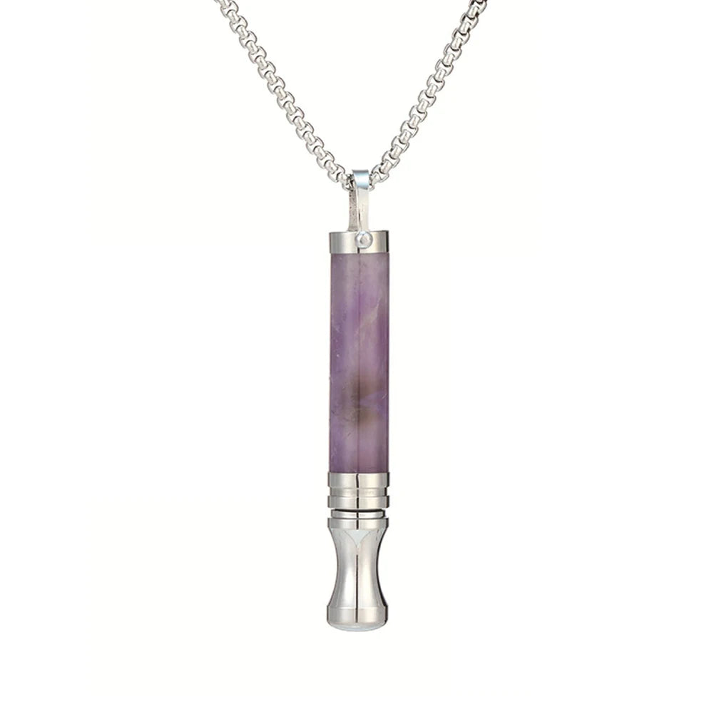 Quit Smoking Meditation Pendant Necklace – Titanium Steel Unisex Anti-Smoking Necklace with Filter Cotton
