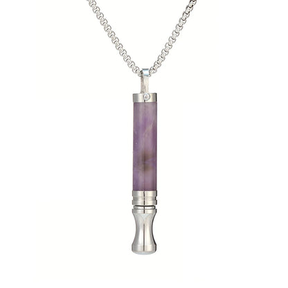 Quit Smoking Meditation Pendant Necklace – Titanium Steel Unisex Anti-Smoking Necklace with Filter Cotton
