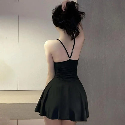 Sexy Women’s Pleated Micro Mini Dress – Backless Bandage Bodycon Night Club Party Outfit with Ruffled Hem