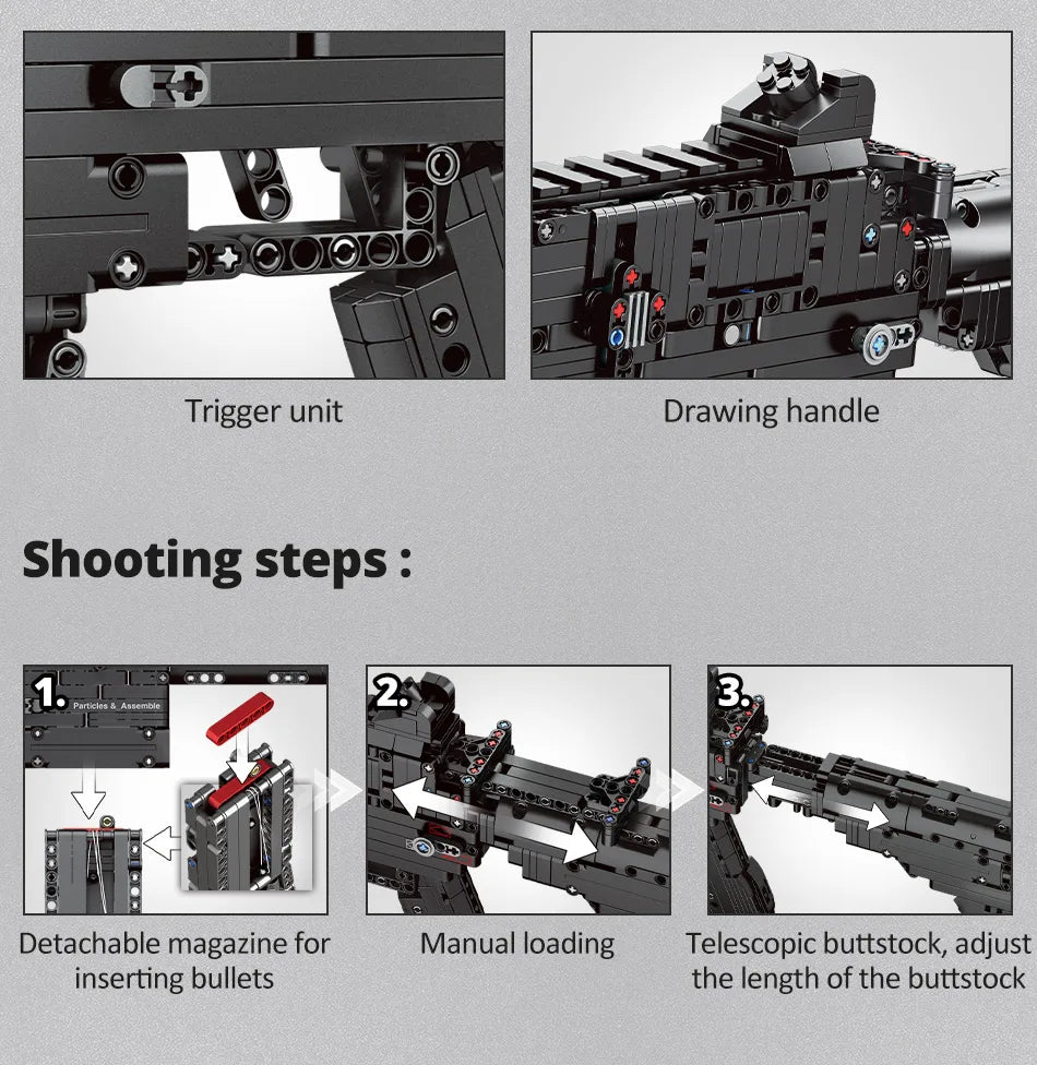 ZKZC WW2 Military Weapon Building Block Set – Shotgun, Sniper & Assault Rifle Toy for Kids Gifts