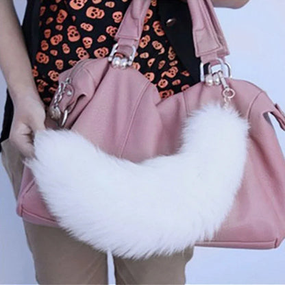 New Fashion Wolf Tail Fur Keychain – Unisex Car Keyring & Bag Charm Accessory Gift