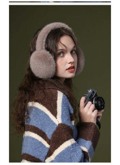 Maikun Thermal Earmuffs for Autumn & Winter - Thickened Cycling Ear Bags Imitation Rabbit Marten Ear Warmers