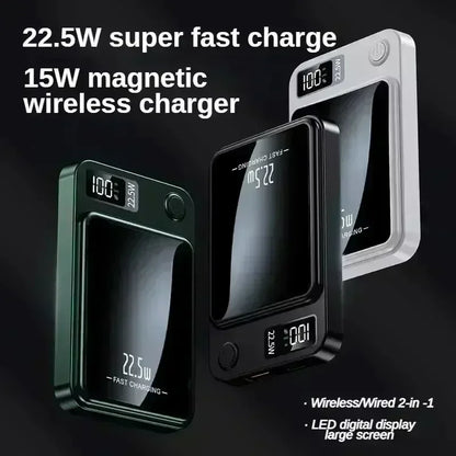Lenovo 500000mAh Magnetic Power Bank - 22.5W Fast Charging Portable Battery Pack for iPhone & Samsung
