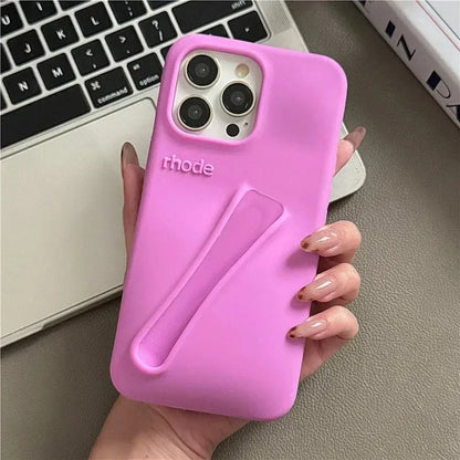 Soft Silicone iPhone Case for 17/16/15/14/13/12/11 Pro Max Plus Air - Lipstick Style Portable Protective Phone Cover