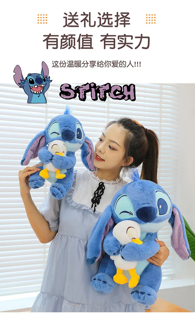 Disney Stitch Plush Doll - Lilo and Stitch Cute Duck Version, Kawaii Stuffed Toy for Christmas and Birthday Gifts