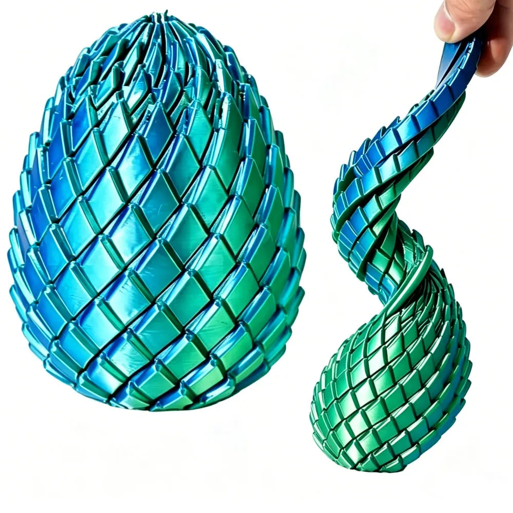 3D Printed Dragon Egg Stress Relief Toy - Deformable Twist Desk Ornament