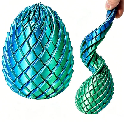 3D Printed Dragon Egg Stress Relief Toy - Deformable Twist Desk Ornament