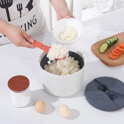 2L Portable Microwave Oven Rice Cooker - Multi-Function Food Steamer and Bento Lunch Box - Ideal for Cooking and Steaming