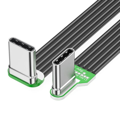 Flexible Flat Silicone USB-C to USB-C Cable – Left/Right Angled, 60W Fast Charging, 480Mbps Data Transfer for Camera & Phones