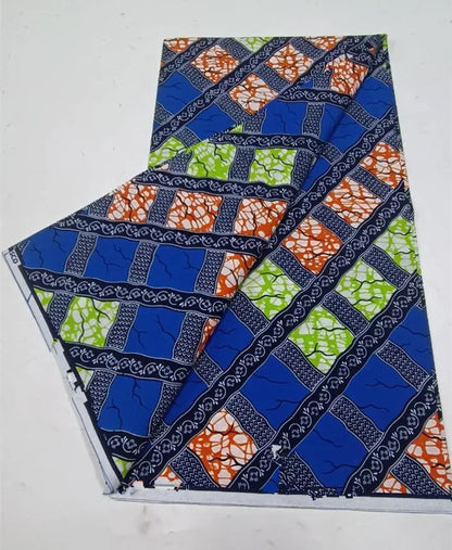 African Wax Print Fabric 6 Yards - Ghana Kente Design Ankara Kitenge Pagne