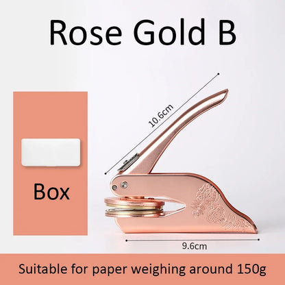 Custom Logo Embossing Stamp Machine – Personalized Emblem Seal for Wedding, Library, Book & Paper Stamps