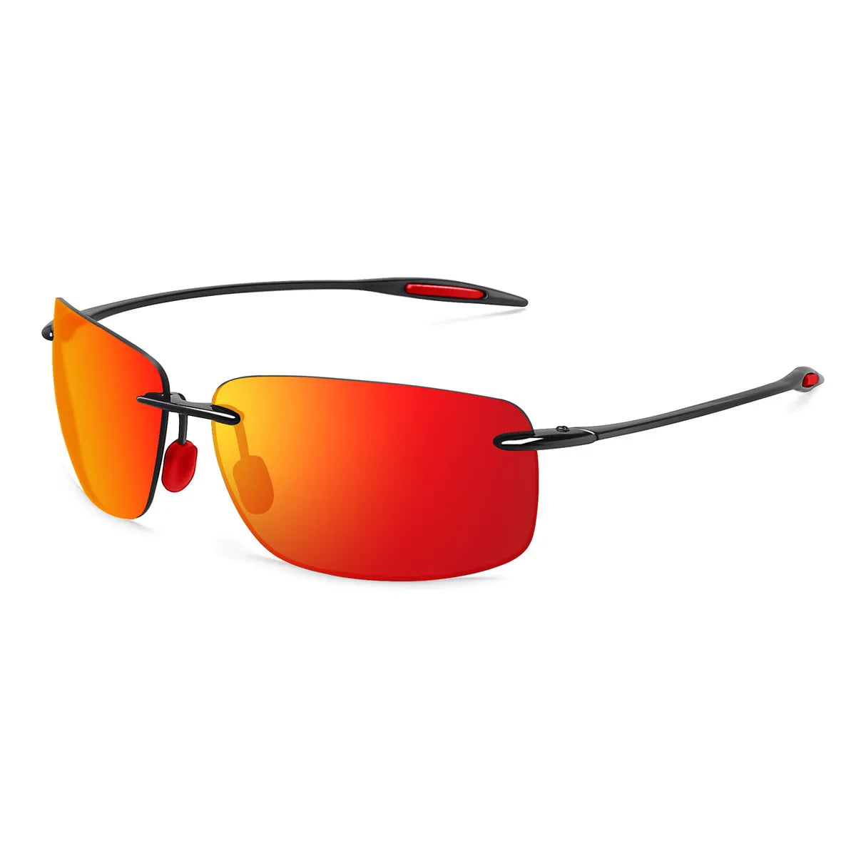 JULI Polarized Classic Sports Rimless Sunglasses – Ultralight Rectangle Frame for Men, Ideal for Fishing, Driving, UV400 Protection, Model MJ8009