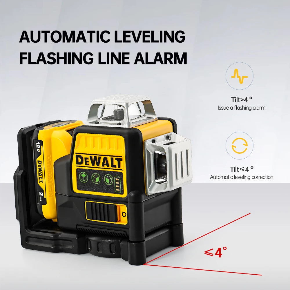 Dewalt DW089LG Laser Level – 12-Line 360° Vertical Laser with 12V Lithium Battery for Outdoor Use