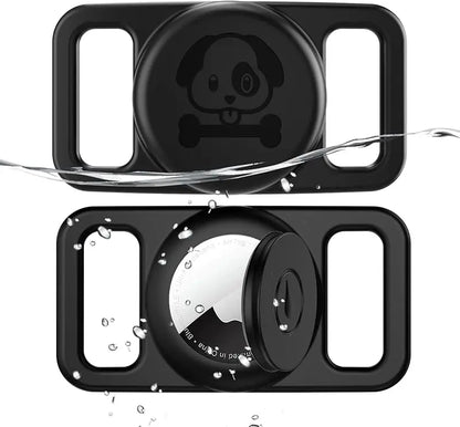 2-Pack AirTag Dog Collar Holders — Waterproof Silicone Hidden Loop Anti-Lost Tracker Accessory