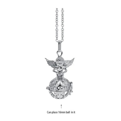 Vintage Mexico Angel Ball Chime Necklace – Antique Locket Aromatherapy Essential Oil Diffuser