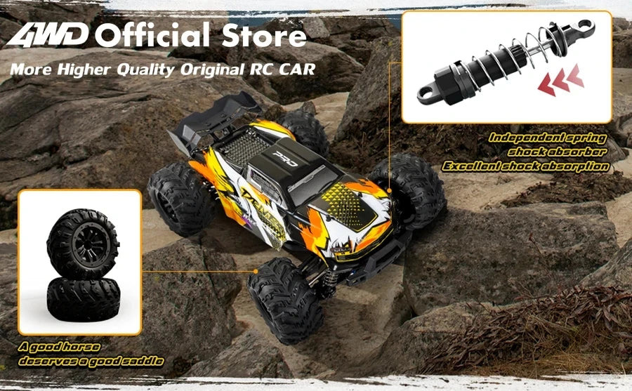 4WD Remote Control Car – Off-Road 4x4 RC High-Speed Buggy Truck, Brushless 50/80KM/H Drift Racing Toy for Kids & Adults
