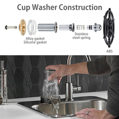 Automatic Cup Washer Faucet Glass Rinser for Kitchen Sink - Bar Glass Rinser, Coffee Pitcher Wash Cup Tool, Essential Kitchen Sink Accessories