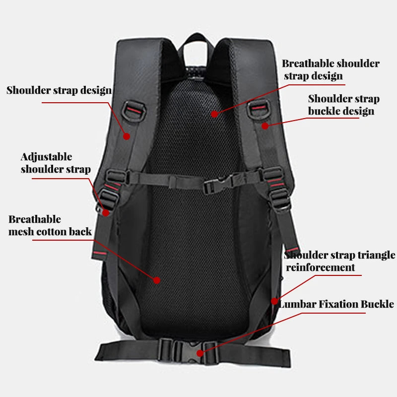 Large-Capacity Men’s Hiking Backpack – Travel & Outdoor European-Style Fashion Luggage Bag