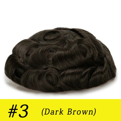 Ultra Thin Skin 0.03mm Men’s Toupee Human Hair Wig – Natural Hair Replacement System Lightweight Male Hairpiece