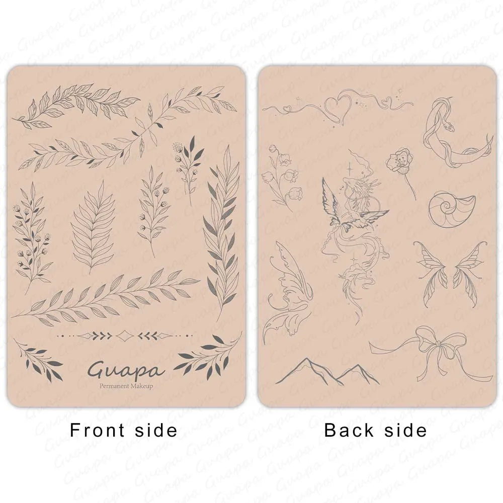 Silicone Practice Skin for Permanent Makeup — Double-Sided Latex Sheet with Brows Design for Hair Stroke Training
