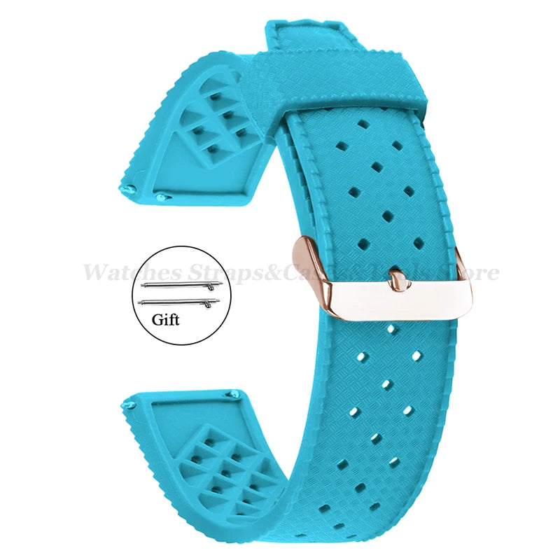 Premium Tropic Silicone Watch Strap – 20mm & 22mm Quick Release Waterproof Rubber Bracelet for Seiko, Oris & Omega