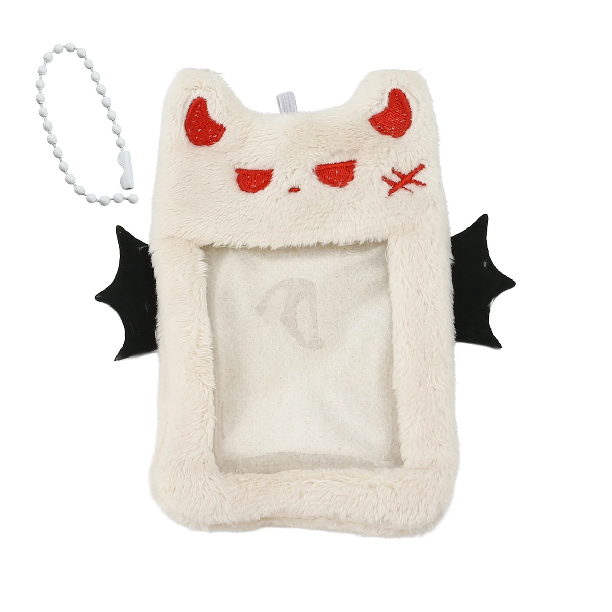 Little Devil Plush Card Holder - Cute Student ID, Bus Card & Photo Card Protector Pendant Case