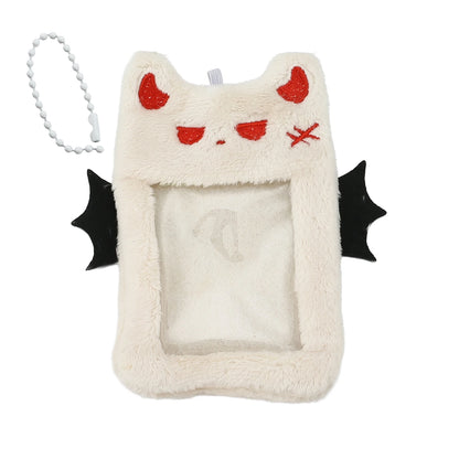 Little Devil Plush Card Holder - Cute Student ID, Bus Card & Photo Card Protector Pendant Case