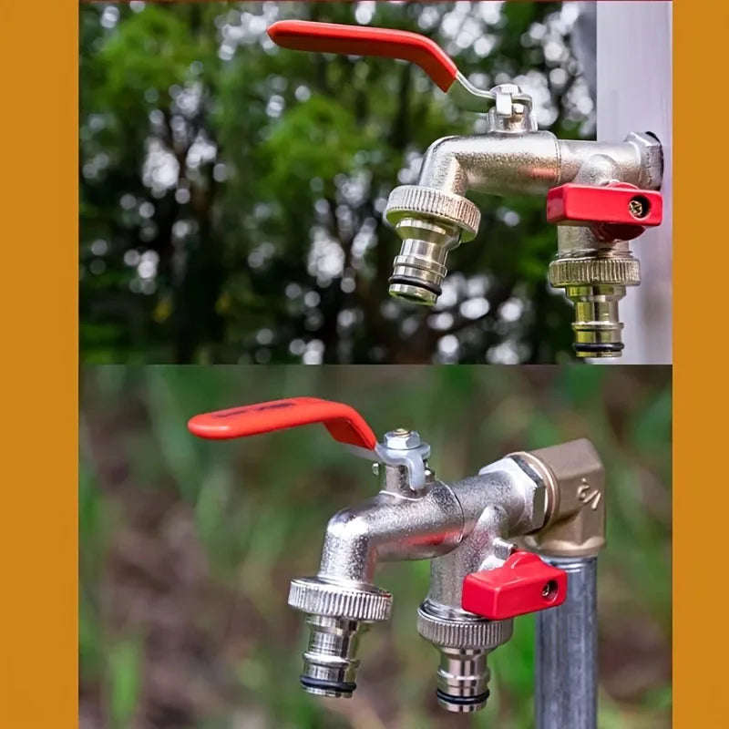 Brass Garden Water Faucet - 1/2" Ball Valve Tap with Easy-Turn Lever Handle for Outdoor Water Supply