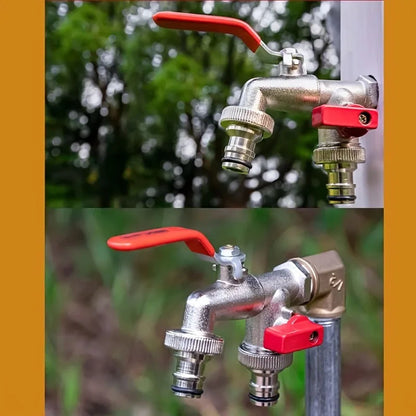 Brass Garden Water Faucet - 1/2" Ball Valve Tap with Easy-Turn Lever Handle for Outdoor Water Supply
