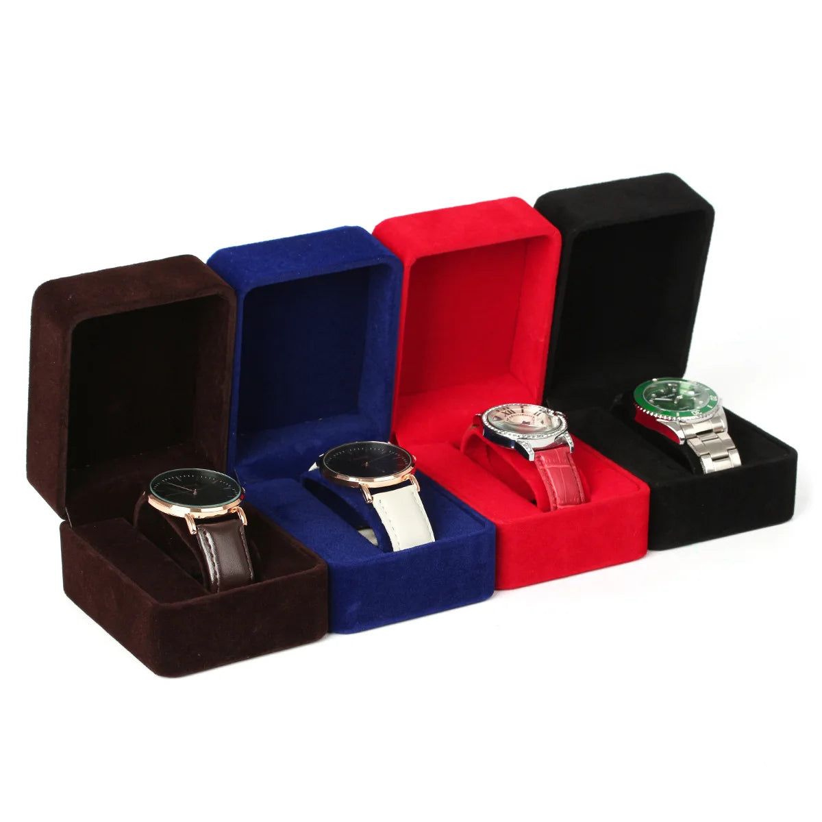 Flannelette Watch Packaging Box – Black Jewelry Storage Organizer for Bracelets, Women & Men Gift Wholesale