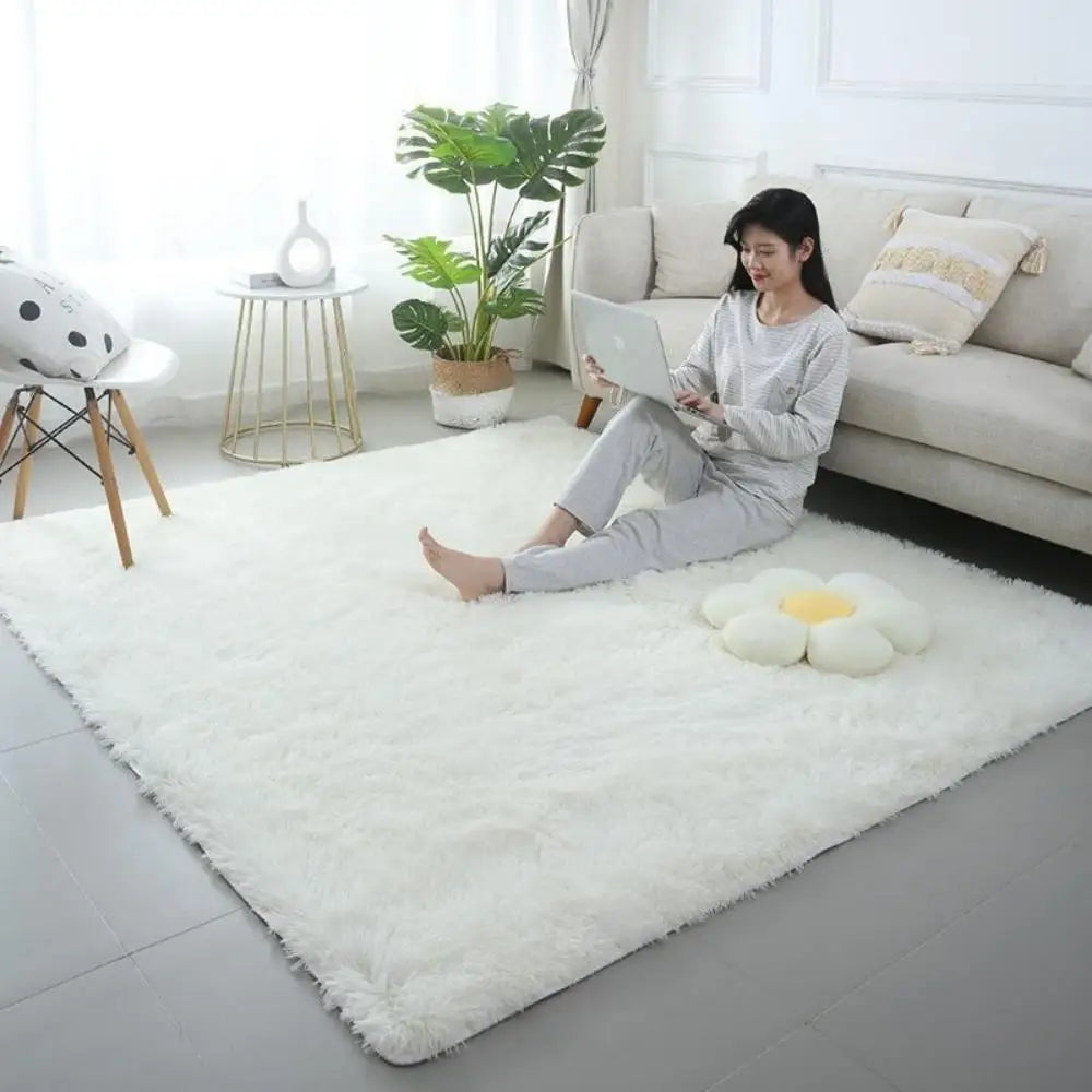 VIKAMA Tie-Dye Plush Carpet – Soft Fluffy Non-Slip Rug for Living Room, Kids’ Room & Baby Crawling Mat