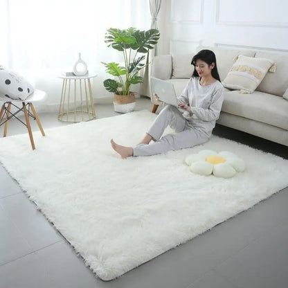 VIKAMA Tie-Dye Plush Carpet – Soft Fluffy Non-Slip Rug for Living Room, Kids’ Room & Baby Crawling Mat
