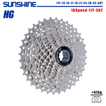 SUNSHINE Bicycle Cassette 8-12 Speed Freewheel - 32T to 52T Sprocket for Shimano/SRAM HG Flywheel