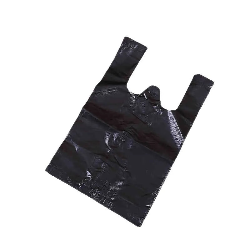 100PCS Black Thick Plastic Vest Bags - Supermarket Shopping, Takeaway & Garbage Storage Bags