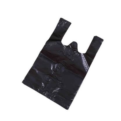 100PCS Black Thick Plastic Vest Bags - Supermarket Shopping, Takeaway & Garbage Storage Bags