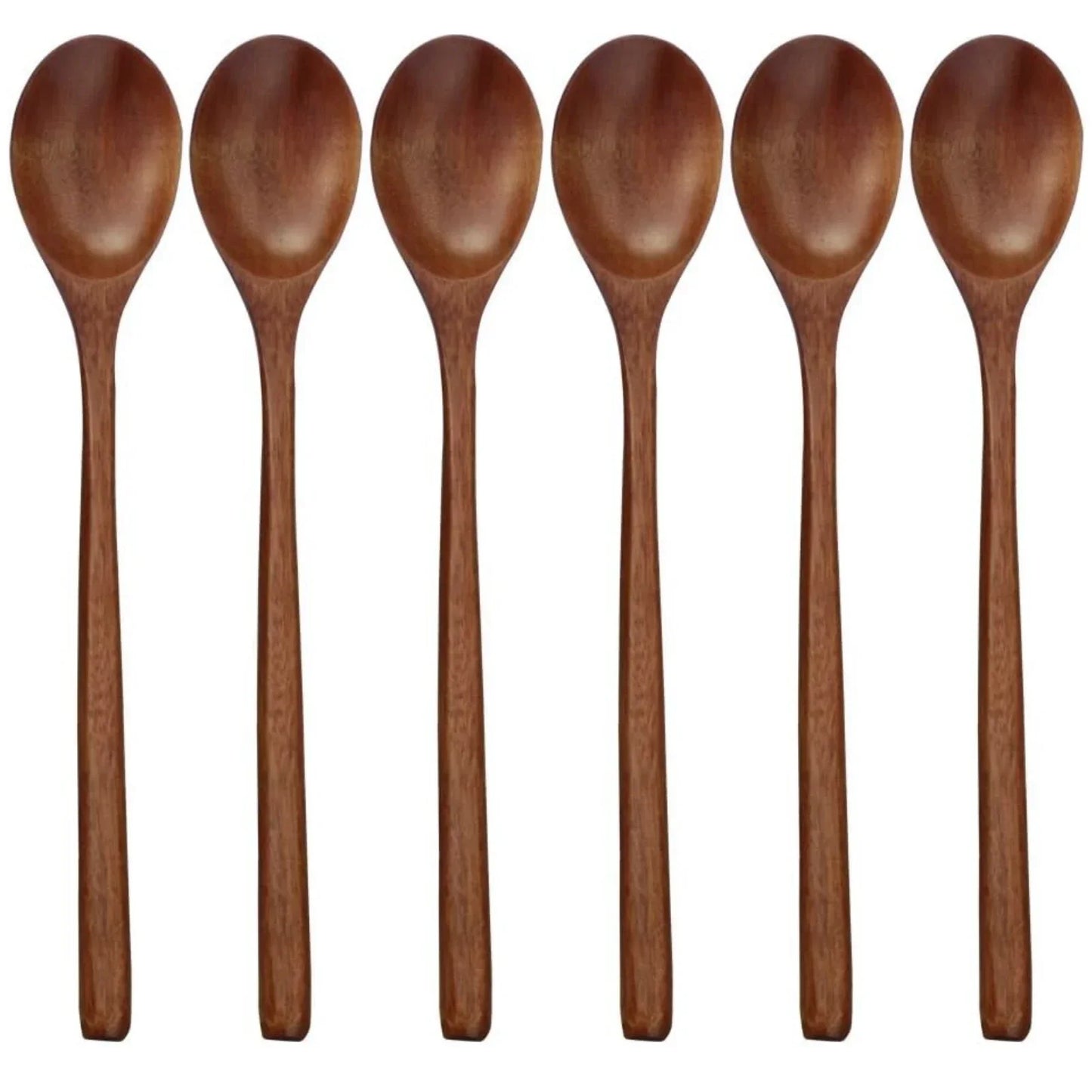 6-Piece Bamboo Wooden Spoon Set – 9” Korean Style Natural Wood Spoons for Soup, Cooking & Mixing