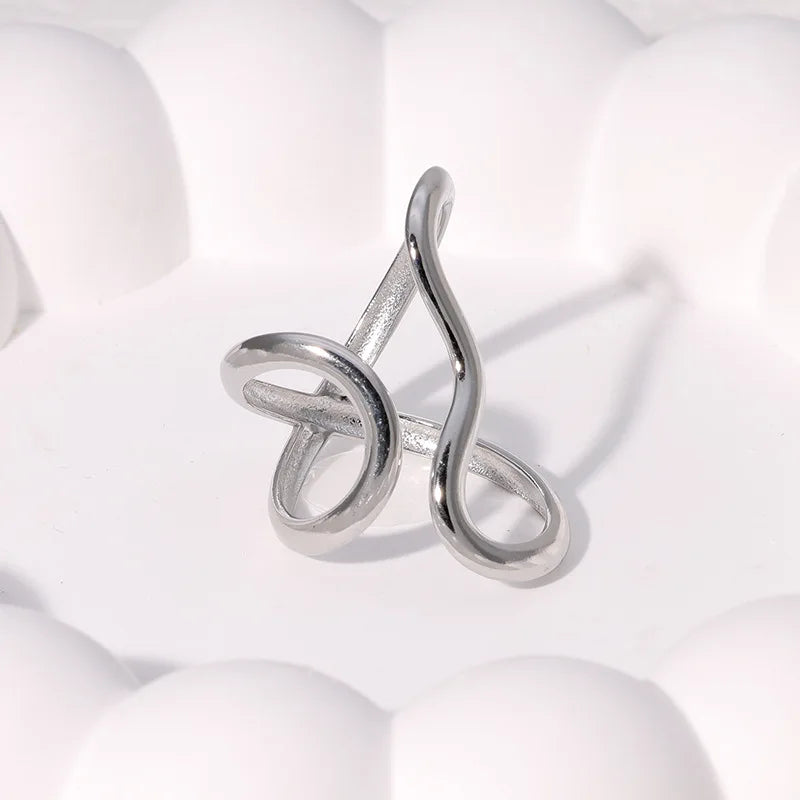 Gold Stainless Steel Rings for Women – Unique, Colorfast Party Jewelry with Exaggerated Charms & Personalized Gift