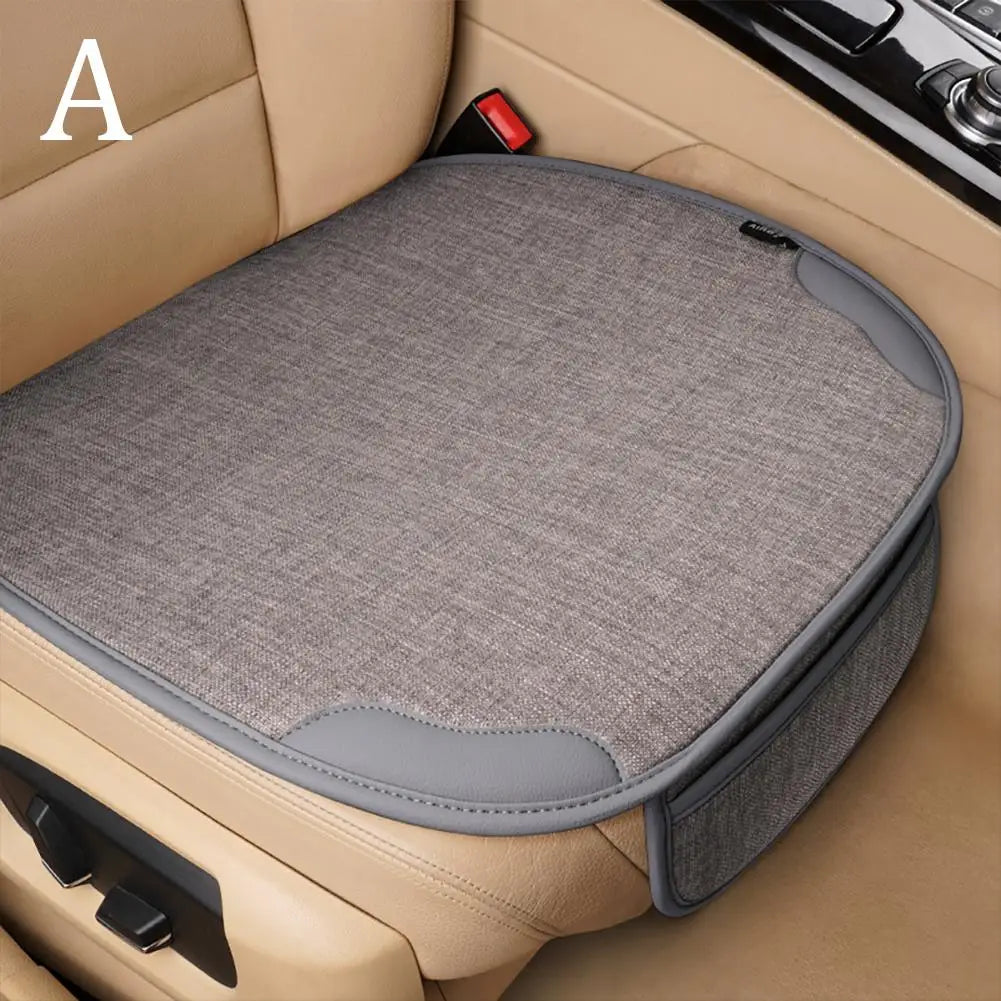 Universal Flax Car Seat Cover - Breathable Front Seat Anti-Scratch Protector Cushion