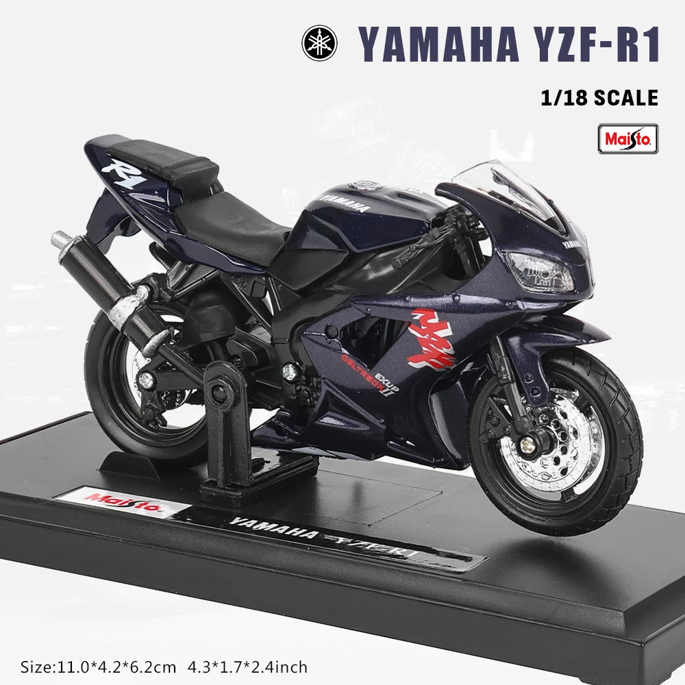 Maisto 1:18 Alloy Motorcycle Model – Yamaha MT-07/MT-10, Ducati, Kawasaki, KTM, Suzuki, BMW